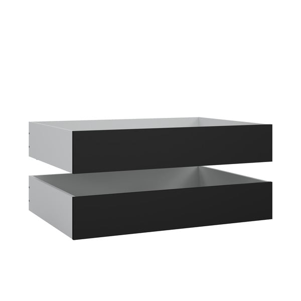 Crne ladice za ispod kreveta u setu 2 kom 90x190/140x190 cm Naia – Tvilum