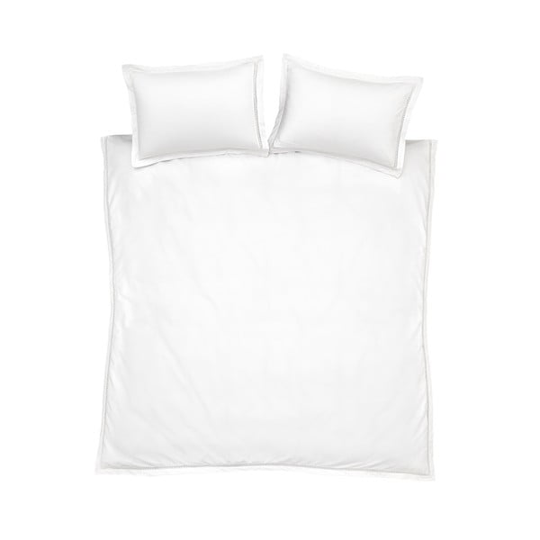 Bijela pamučna posteljina za bračni krevet 200x200 cm Oxford Lace Trim – Bianca