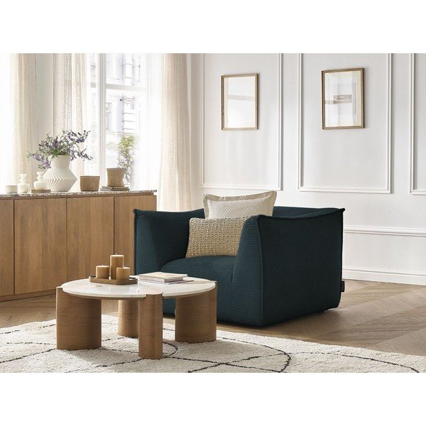 Tamno plava fotelja od samta Giorgia – Bobochic Paris-image-4