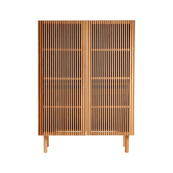 Ormarić u dekoru jasena s rupom za kabele u prirodnoj boji 100x140x45 cm Sion – Jotex-image-2