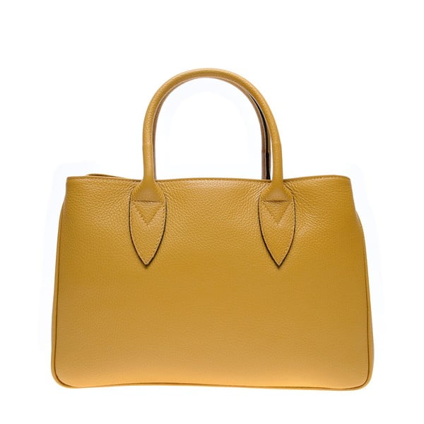Žuta kožna torbica Anna Luchini, 23 x 34,5 cm