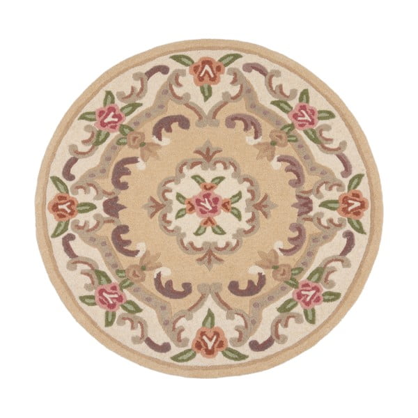 Bež vuneni tepih Flair Rugs Aubusson, ⌀ 120 cm