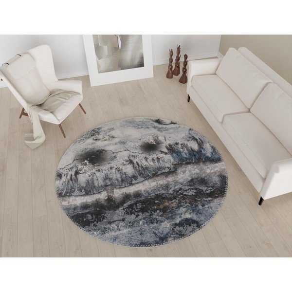 Sivi perivi okrugli tepih ø 80 cm – Vitaus-image-1