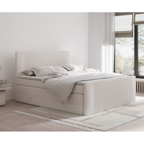 Bež boxspring krevet s prostorom za odlaganje 180x200 cm Bergamo – Maison de Rêve-image-1