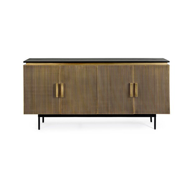 Crna/u prirodnoj boji komoda 160x80x40 cm Virat – Bizzotto-image-1