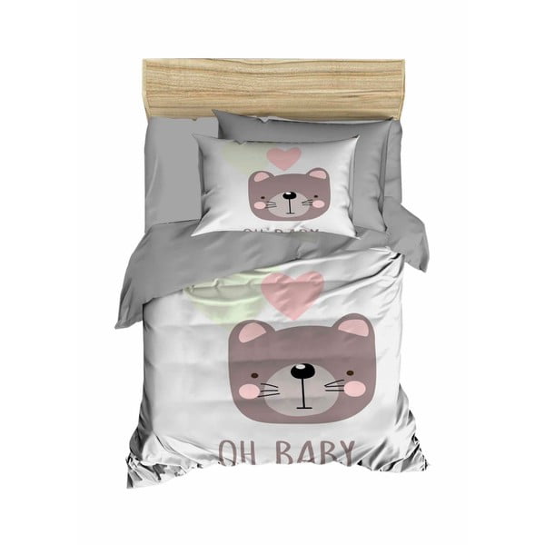 Satenska dječja posteljina za dječji krevetić s uključenom plahtom 100x150 cm – Mijolnir