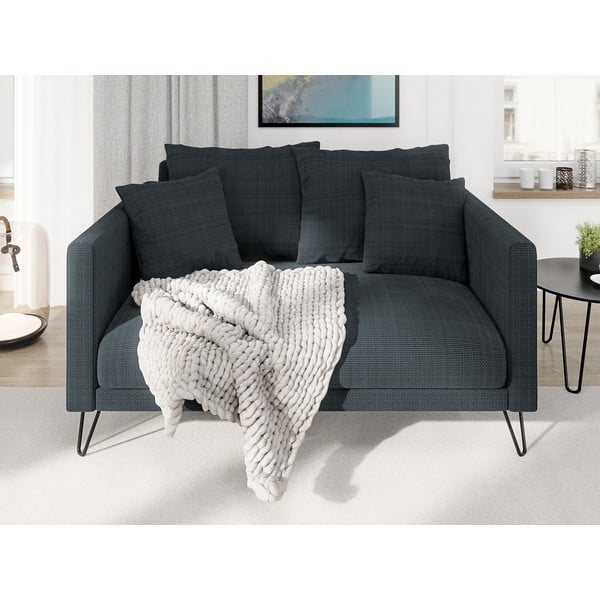 Tamno siva sofa od šenila 140 cm Freya – Ropez-image-1
