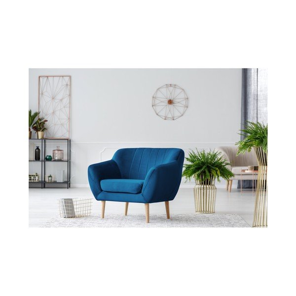 Plava fotelja Mazzini Sofas Benito-image-4