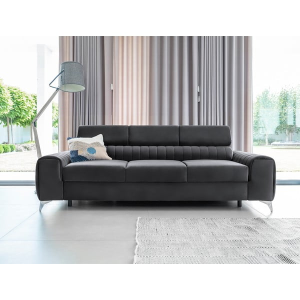 Tamno siva baršunasti sklopiva sofa 261 cm Laurence – ELTAP-image-3