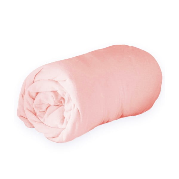 Ružičasta plahta s gumom od jeseya 160x200 cm Jersy – douceur d'intérieur-image-2