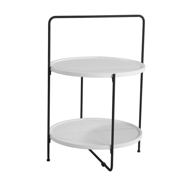 Bijelo-crni pomoćni stol sømcasa Alessio, ø 45 cm