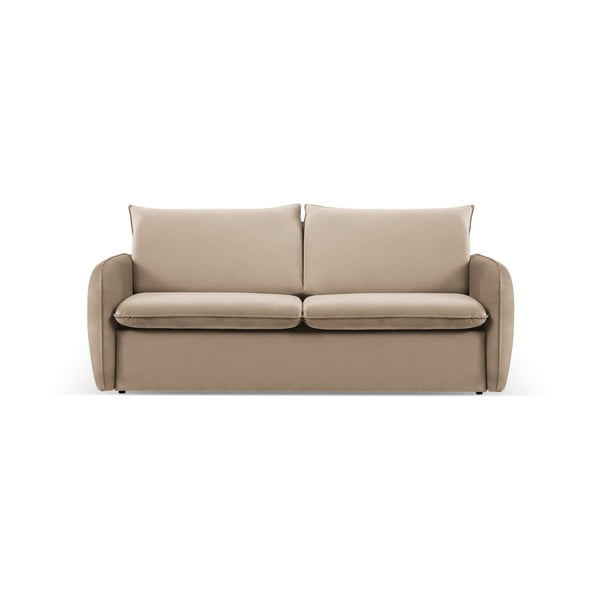 Bež baršunasta sklopiva sofa 214 cm Vienna – Cosmopolitan Design