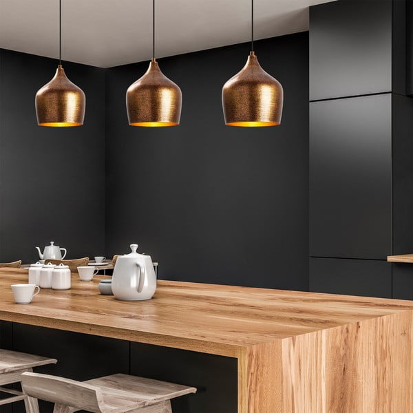 Viseća svjetiljka u bakrenoj boji s metalnim sjenilom ø 20 cm Murek – Opviq lights-image-2