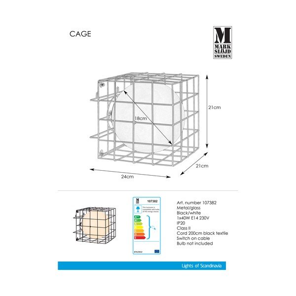 Crna zidna svjetiljka Markslöjd Cage-image-2