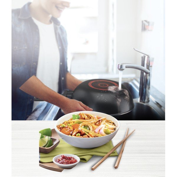 Wok tava s neprijanjajućom površinom ø 28 cm Simply Clean Red B5671953 – Tefal-image-1