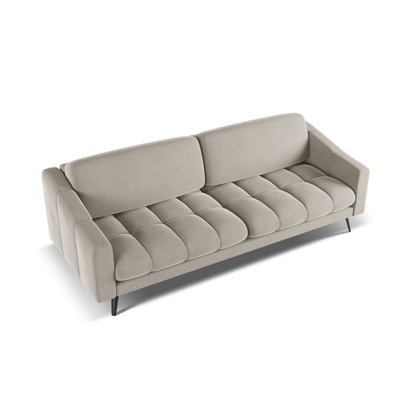 Bež baršunasti sofa 238 cm Nalu – Makamii-image-3