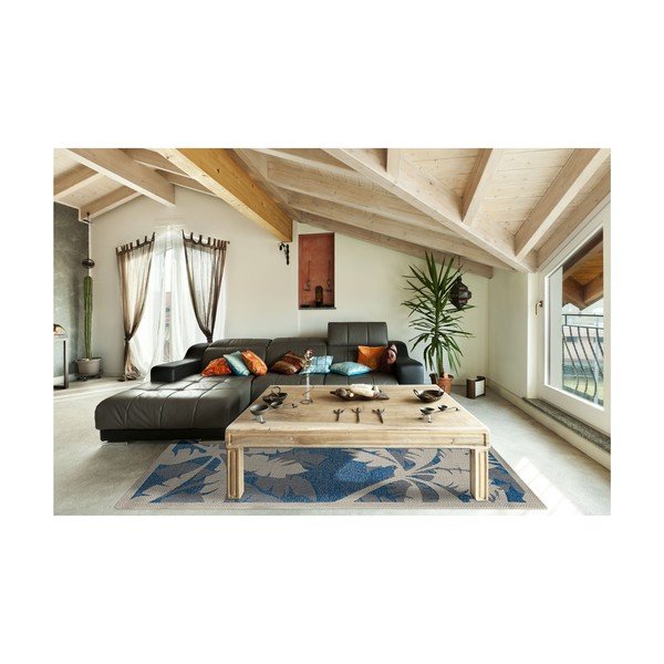 Plavo-sivi vanjski tepih Floorita Palms, 160 x 230 cm-image-3