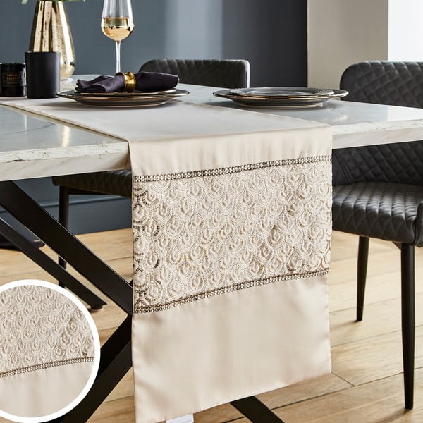 Nadstolnjak od mikrosatena 33x180 cm Deco Sequin – Catherine Lansfield-image-4