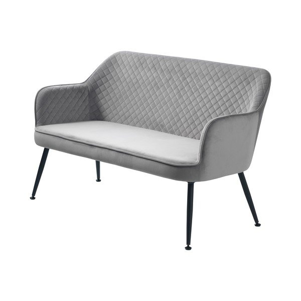 Svijetlo siva baršunasti sofa 129 cm Berrie – Unique Furniture-image-2