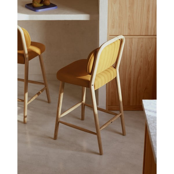 Senf žuta barska stolica (visine sjedala 66 cm) Helda – Kave Home-image-2