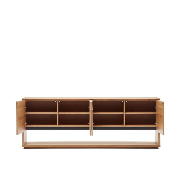 Niska komoda u dekoru hrasta u prirodnoj boji 200x74 cm Alguema – Kave Home-image-2