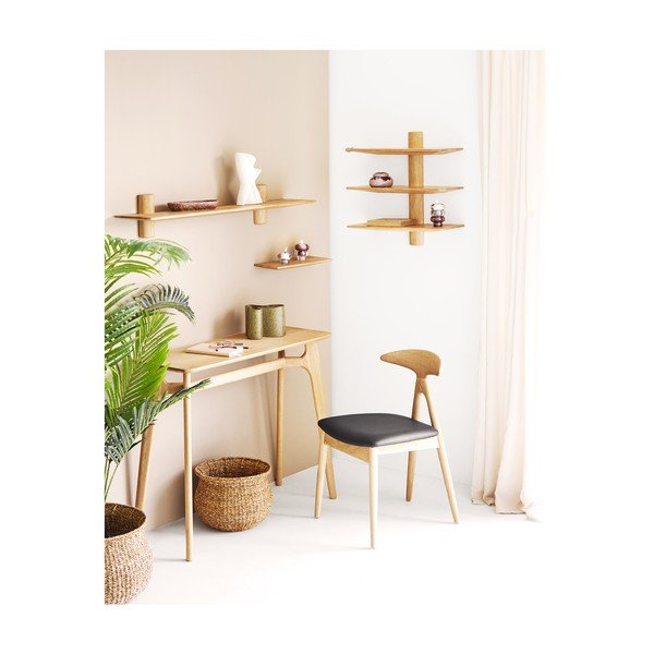 Polica od punog hrasta u svijetloj prirodnoj boji 42,5 cm Calcata – House Nordic-image-2