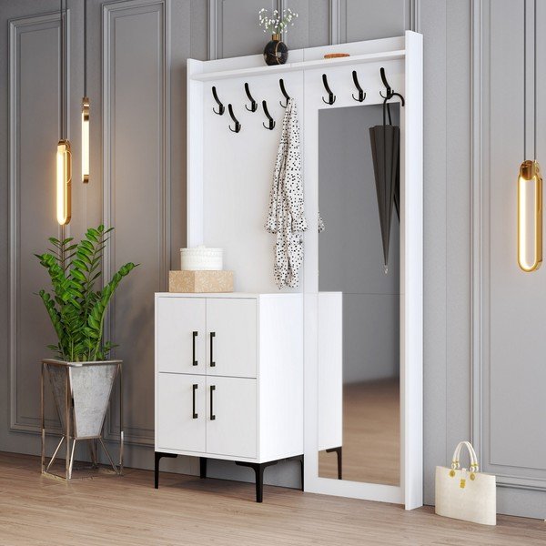 Bijeli set za predsoblje Berlin - Kalune Design-image-2