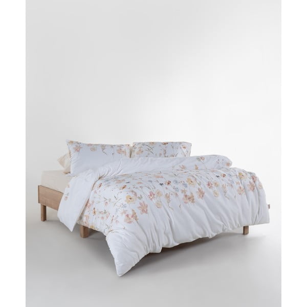 Bijela posteljina za krevet za jednu osobu od pamučnog satena 140x200 cm Ivory Garden Floral – Mila Home Luxury-image-2