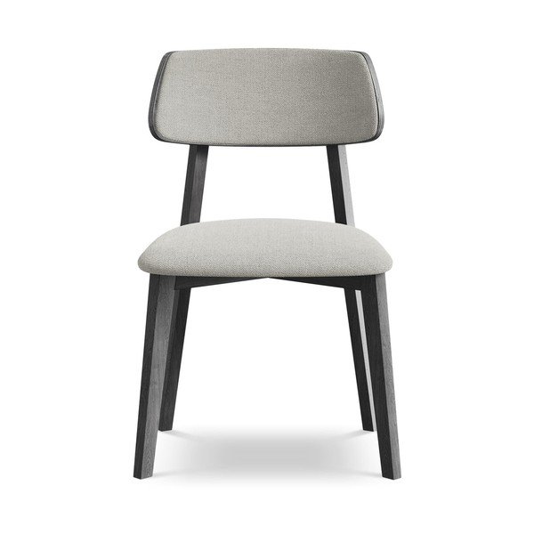 Svijetlo siva blagovaonska stolica od masivnog drveta Niu – Makamii-image-1