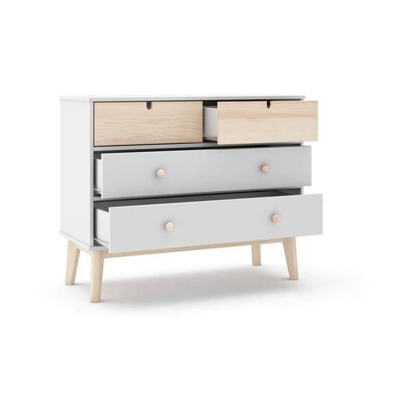 Bijela niska dječja komoda 100x81 cm Estefania - Marckeric-image-4