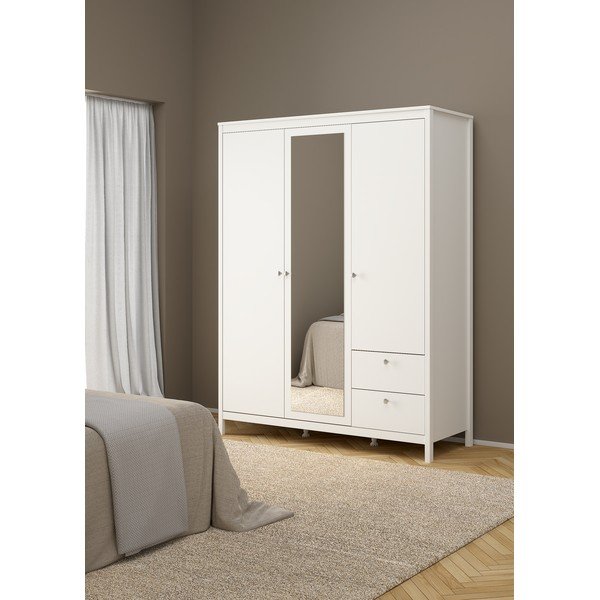 Bijeli ormar s ogledalom 150x199x58 cm Madrid – Tvilum-image-3