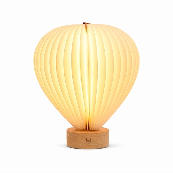 Bijela LED stolna lampa s mogućnosti zatamnjivanja s papirnim sjenilom (visina 20 cm) Aeris – Gingko