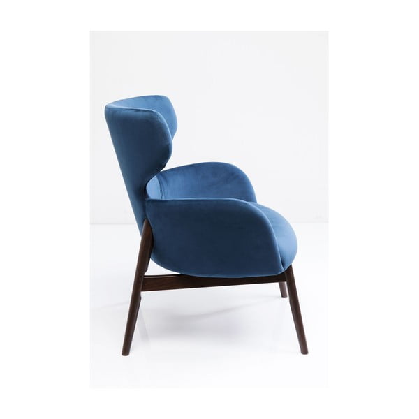 Plava fotelja za uši Kare Design Aroha Velvet-image-2