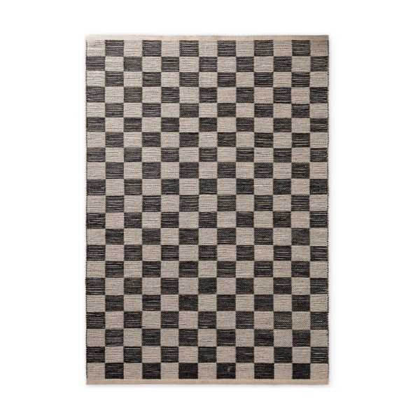 Crni/krem ručno rađen tepih od mješavine jute 200x300 cm Rex – Hanse Home