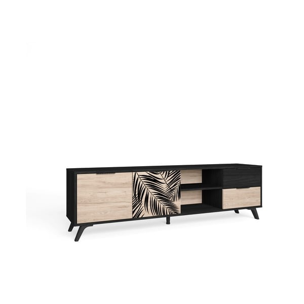Crni TV stol u dekoru hrasta 181x53 cm Palmera - Marckeric-image-2