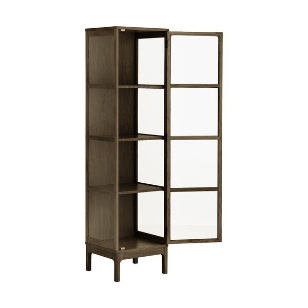 Tamno smeđa vitrina u dekoru hrasta 47x180x40 cm Zamora – House Nordic-image-3