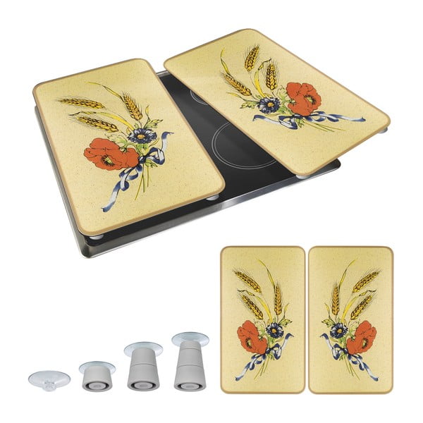 Poklopci za štednjak od kaljenog stakla u setu od 2 komada 52x30 cm Corn-Flowers - Maximex-image-2