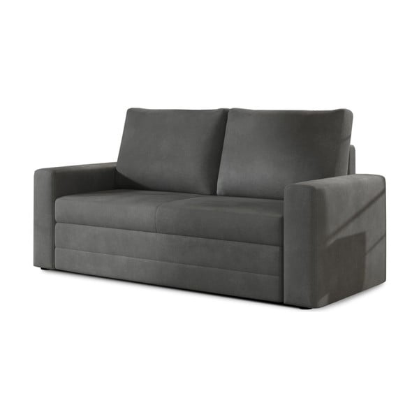 Tamno siva baršunasti sklopiva/s prostorom za odlaganje sofa 151 cm Wave – ELTAP