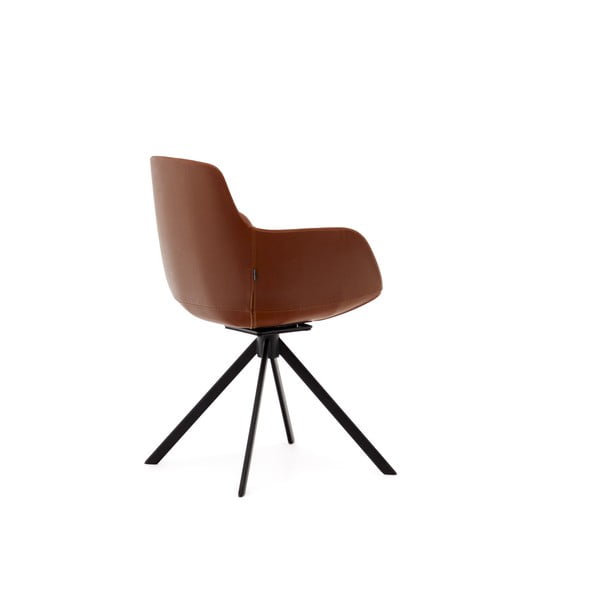 Konjak smeđe podstavljene blagovaonske stolice u setu s naslonima za ruke 2 kom Tissiana – Kave Home-image-3