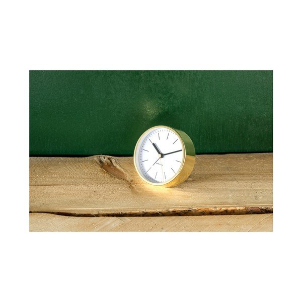 Bijeli stolni sat s detaljima u zlatnoj boji Karlsson Minimal, ⌀ 10 cm-image-2