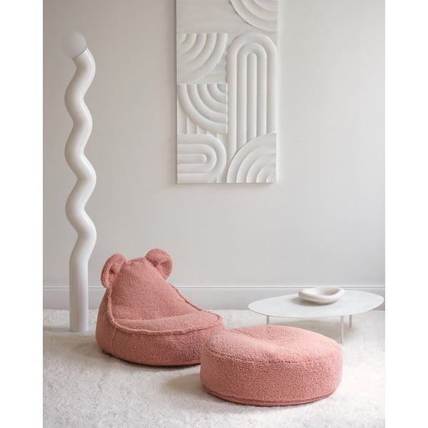 Ružičasta vreća za bebe od bouclé tkanine Bear – Wigiwama-image-1