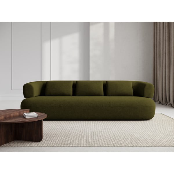 Zelena sofa od bouclé tkanine 226 cm Jenny – Micadoni Home-image-1