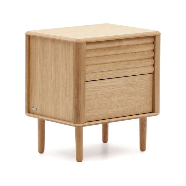 Noćni ormarić u dekoru hrasta u prirodnoj boji Lenon – Kave Home-image-2
