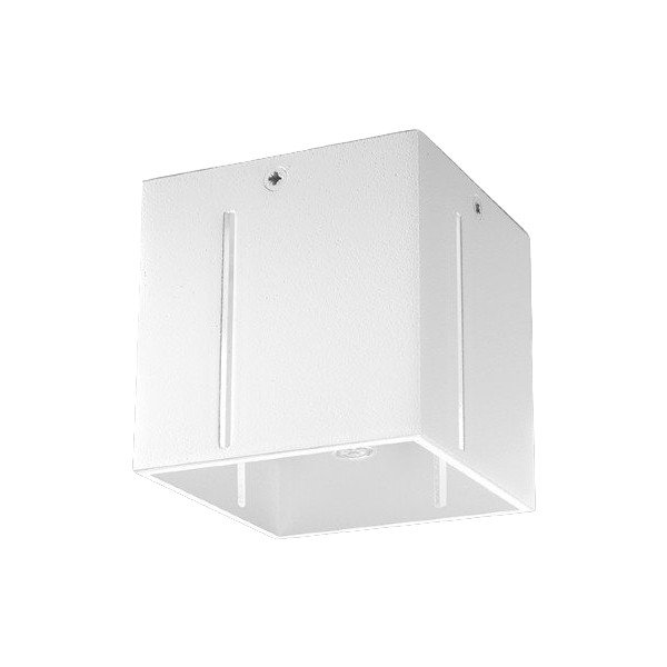 Bijela stropna svjetiljka s metalnim sjenilom 10x10 cm Pax – Sollux