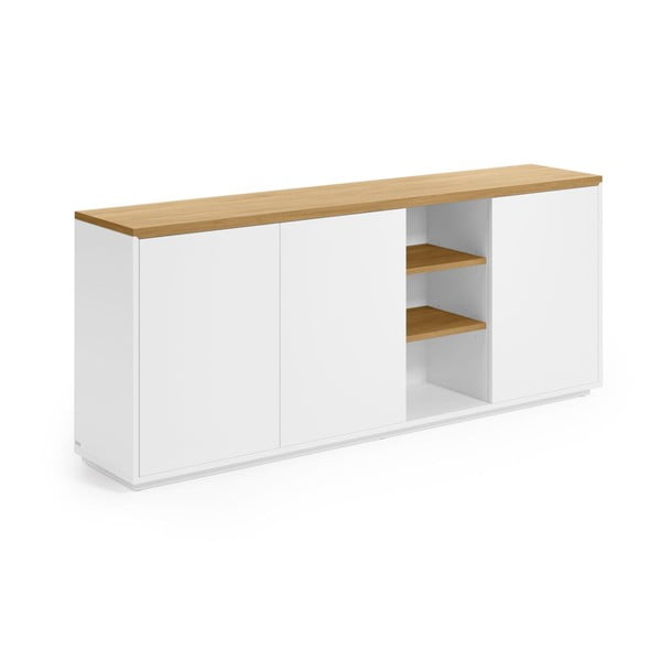 Bijela komoda u dekoru hrasta 180x75x36 cm Abilen – Kave Home