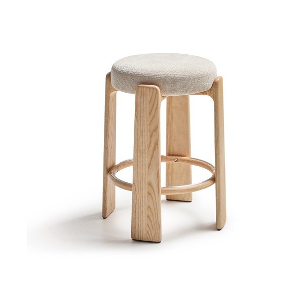 Bež/u svijetloj prirodnoj boji barska stolica od čvrste jeseni (visine sjedala 65 cm) Granite – Kave Home