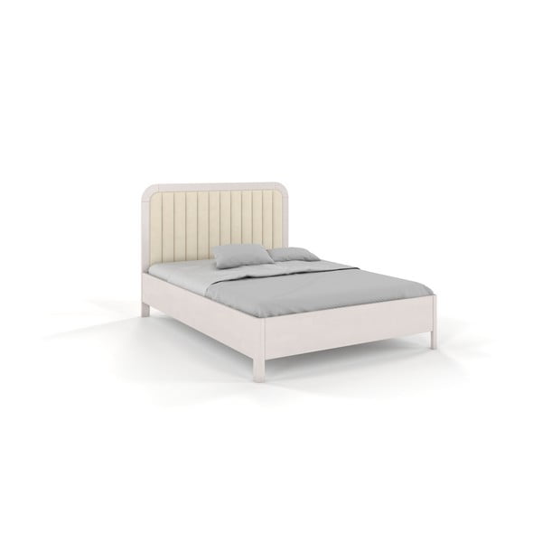 Bijeli/bež bračni krevet od masivne bukve 160x200 cm Modena – Skandica