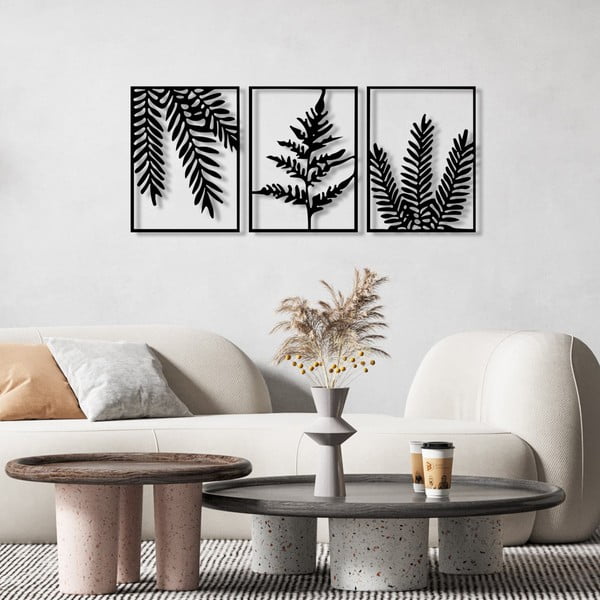 Metalni zidni ukrasi u setu 3 kom 118x50 cm Yakomo – Wallity-image-1