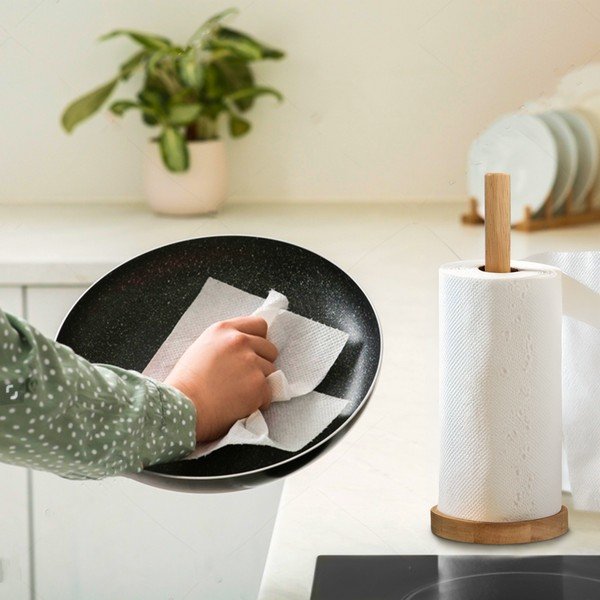 Drveni stalak za papirnate ručnike u prirodnoj boji ø 12 cm Soka – Premier Housewares-image-1