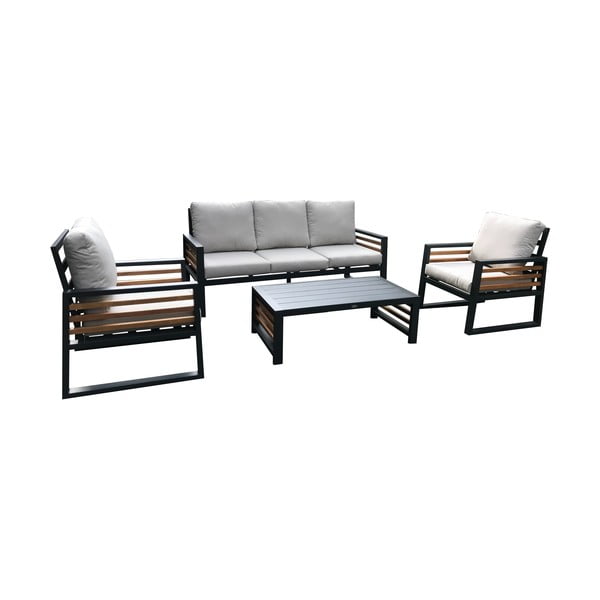 Siva vrtna garnitura aluminijska za 5 osoba Colmar – Rojaplast-image-1